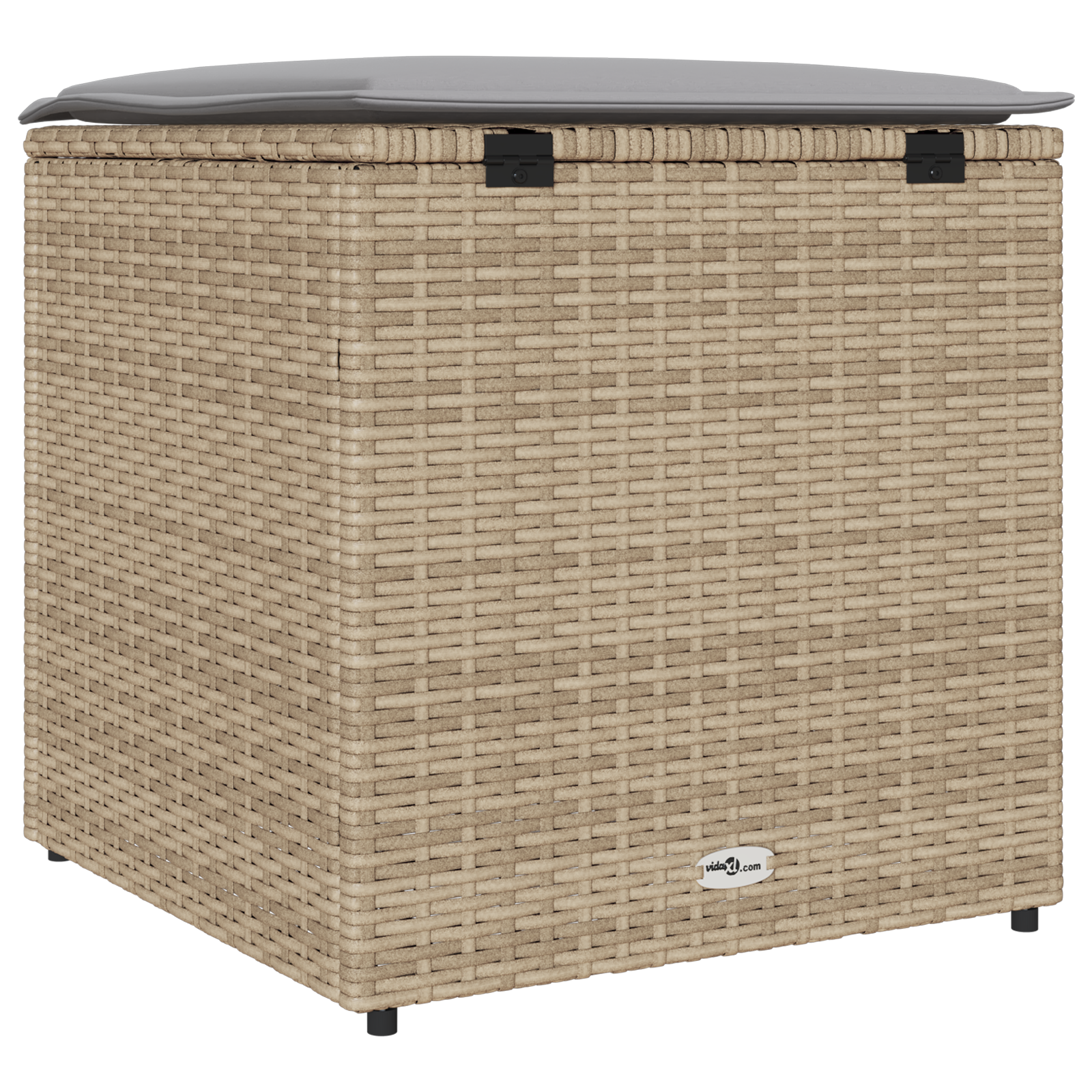 Scatola di Stoccaggio per Esterni Beige Rattan Sintetico Media