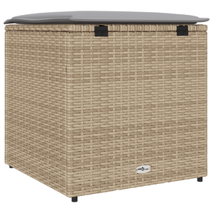 Scatola di Stoccaggio per Esterni Beige Rattan Sintetico Media