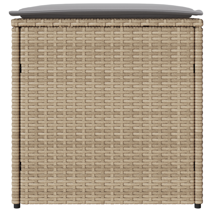 Scatola di Stoccaggio per Esterni Beige Rattan Sintetico Media