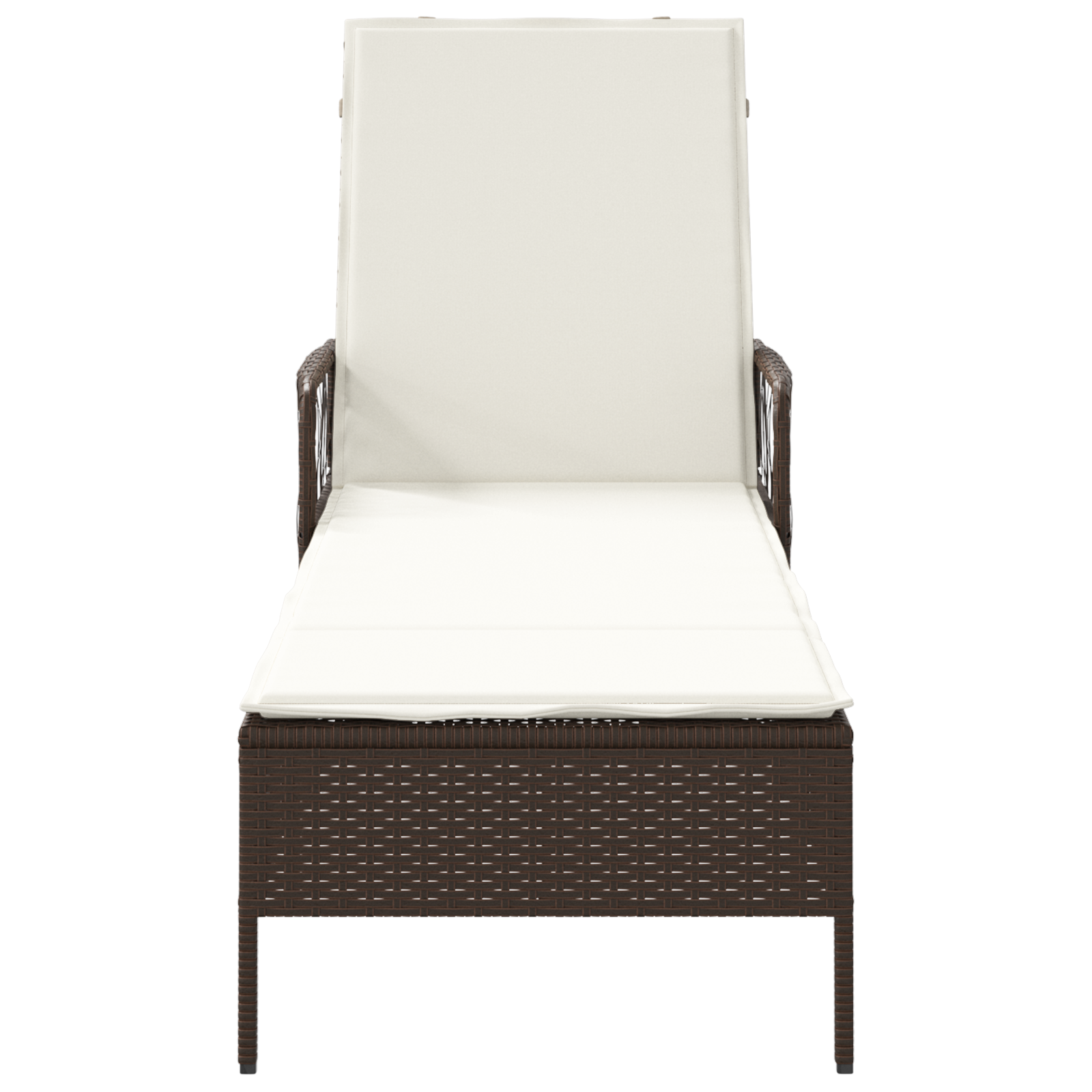 Lettino Prendisole Marrone e panna Rattan PE 157 x 55 x 92 cm