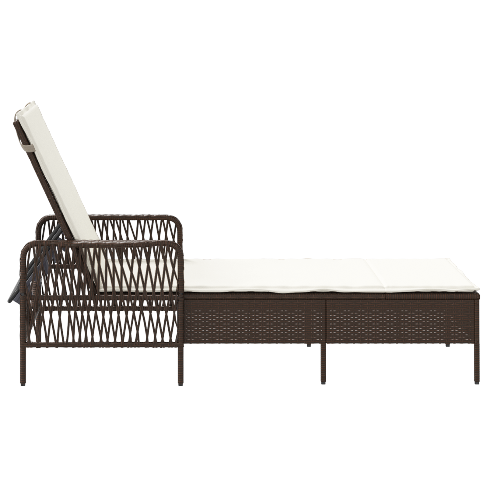 Lettino Prendisole Marrone e panna Rattan PE 157 x 55 x 92 cm