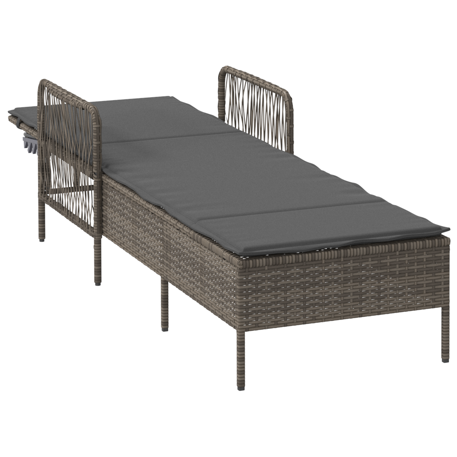 Lettino Prendisole Grigio e scuro Rattan PE 157 x 55 x 92 cm
