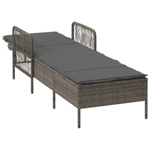 Lettino Prendisole Grigio e scuro Rattan PE 157 x 55 x 92 cm