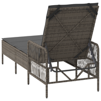 Lettino Prendisole Grigio e scuro Rattan PE 157 x 55 x 92 cm
