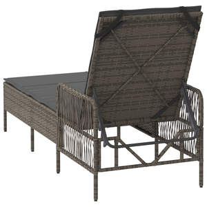 Lettino Prendisole Grigio e scuro Rattan PE 157 x 55 x 92 cm