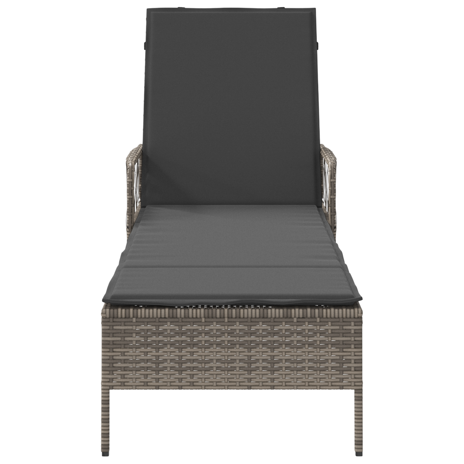 Lettino Prendisole Grigio e scuro Rattan PE 157 x 55 x 92 cm
