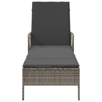 Lettino Prendisole Grigio e scuro Rattan PE 157 x 55 x 92 cm