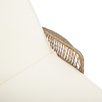 Lettino Prendisole Beige e bianco panna PE Rattan 157 x 55 x 92 cm