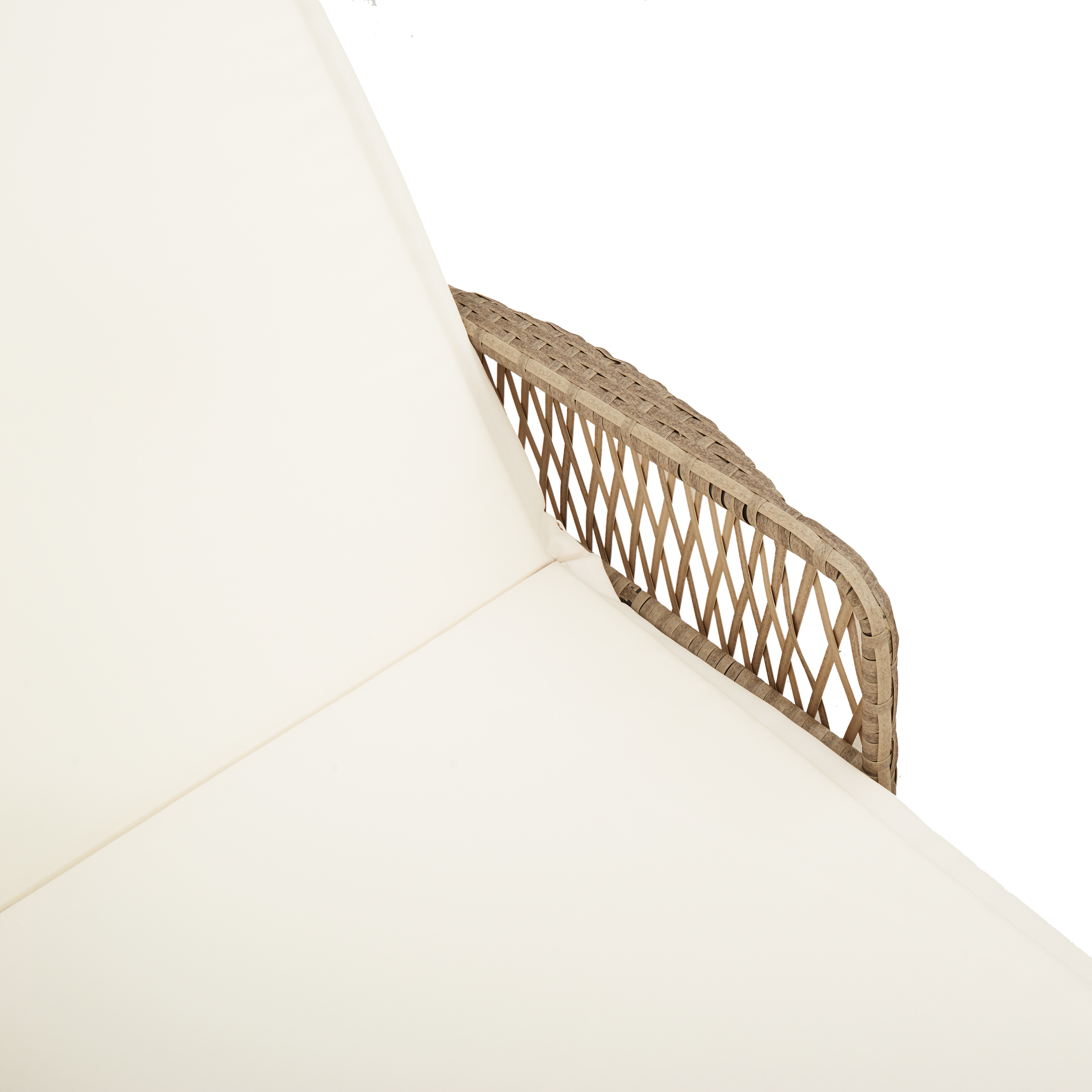 Lettino Prendisole Beige e bianco panna PE Rattan 157 x 55 x 92 cm