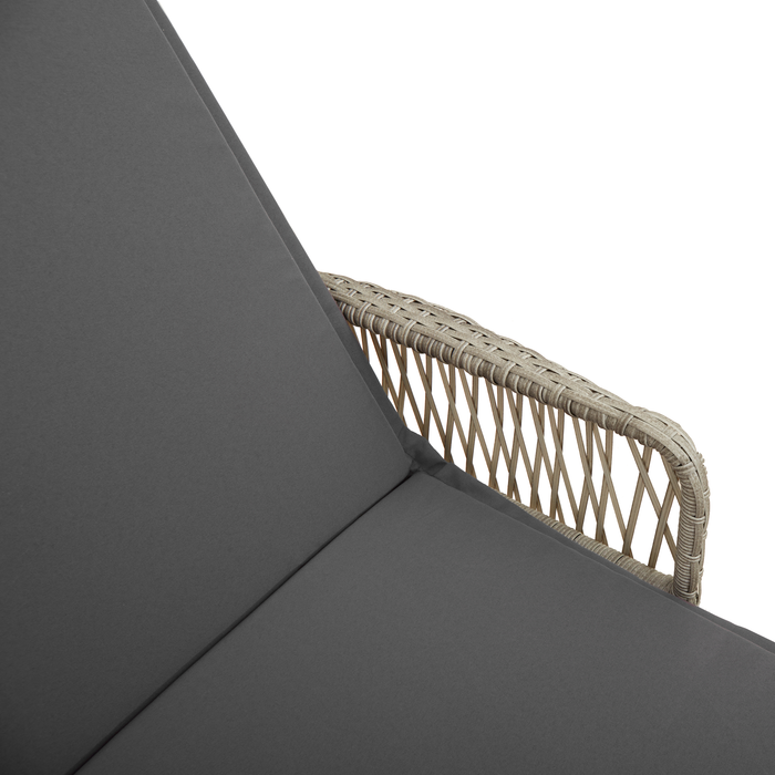 Lettino Prendisole Grigio chiaro Rattan PE 157 x 55 x 92 cm