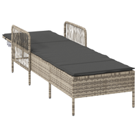 Lettino Prendisole Grigio chiaro Rattan PE 157 x 55 x 92 cm