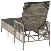 Lettino Prendisole Grigio chiaro Rattan PE 157 x 55 x 92 cm