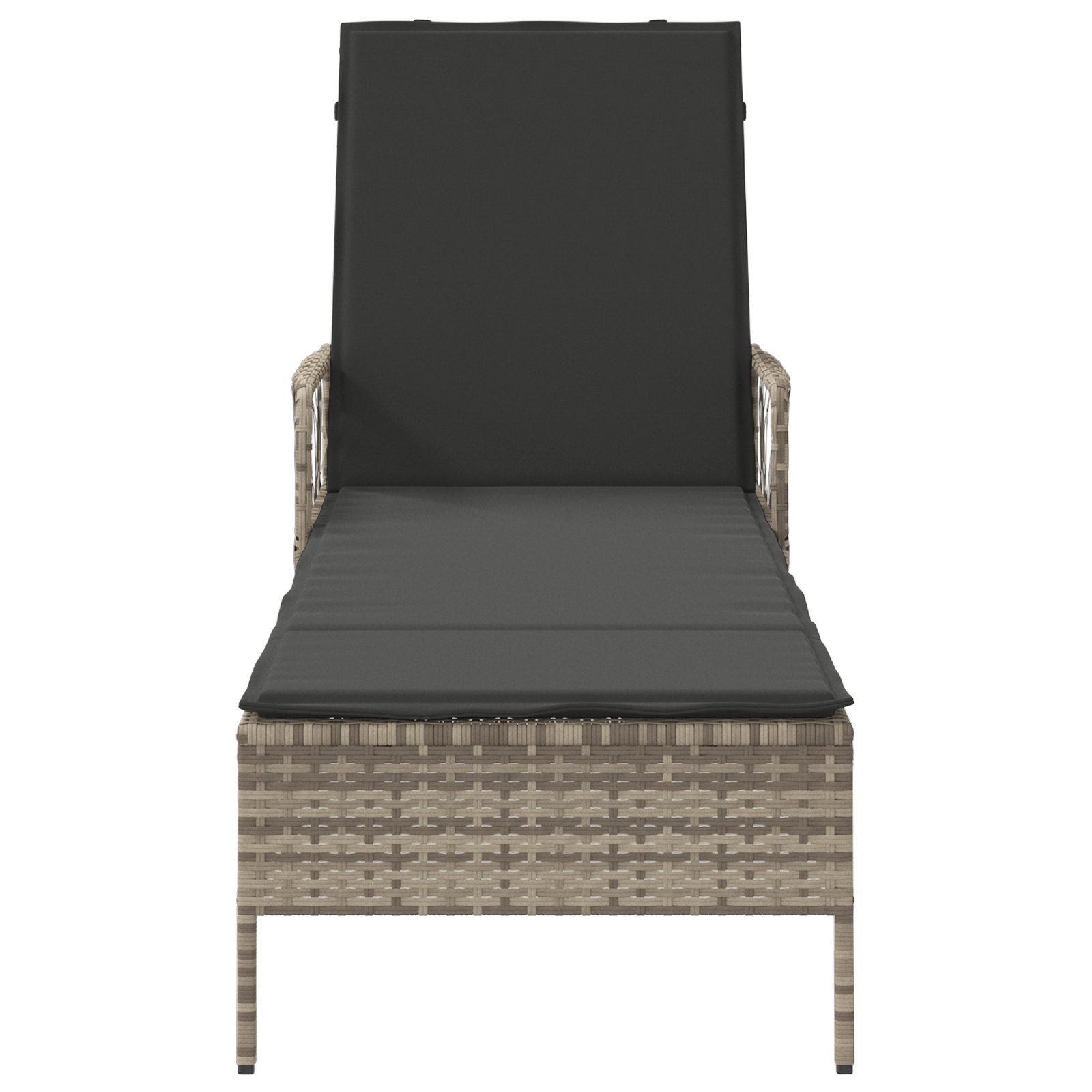 Lettino Prendisole Grigio chiaro Rattan PE 157 x 55 x 92 cm