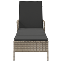 Lettino Prendisole Grigio chiaro Rattan PE 157 x 55 x 92 cm