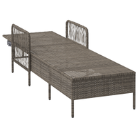 Lettino Prendisole Grigio PE Rattan 157 x 55 x 92 cm Pieghevole
