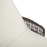 Set Lettino Prendisole Set di 3 Marrone e panna Polyrattan, metallo