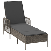 Set Lettini Prendisole Set di 3 Grigio e grigio scuro PE Rattan