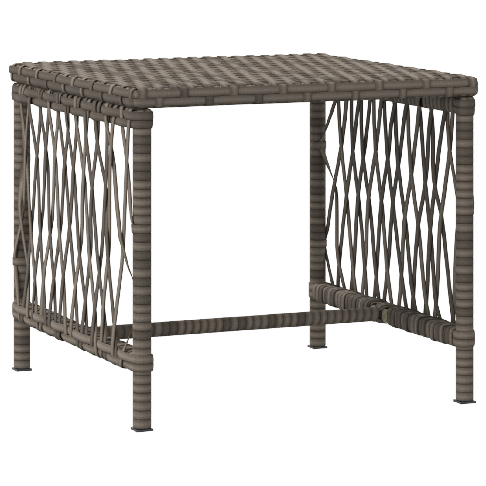 Set Lettini Prendisole Set di 3 Grigio e grigio scuro PE Rattan