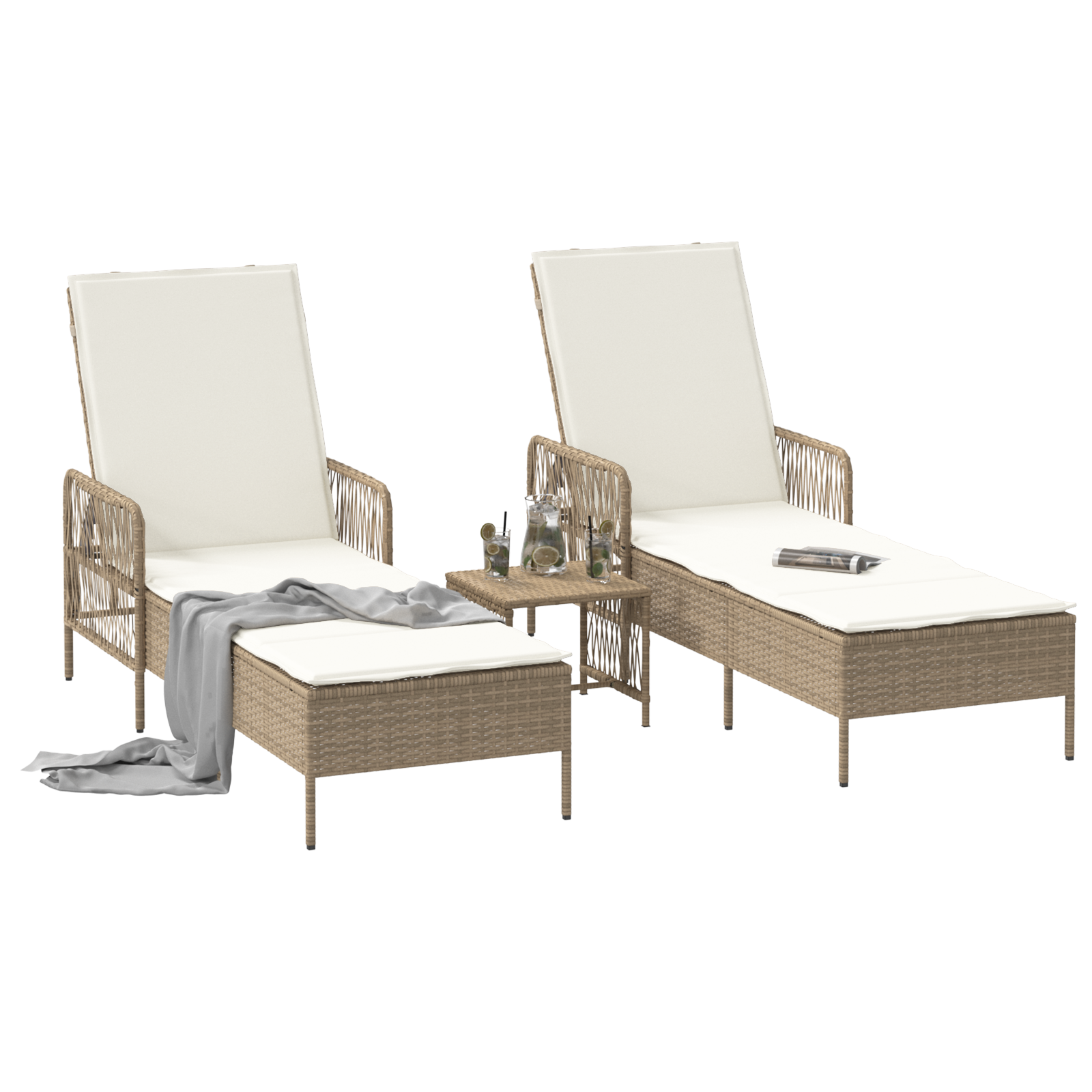 Sets Lettini Prendisole Set di 3 Beige e Bianco Panna