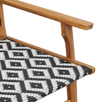 Panchina da Giardino Nera e Bianca 122x76x73.5 cm Legno Massello di Acacia