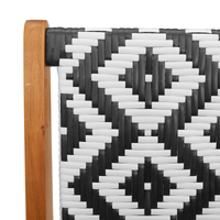 Panchina da Giardino Nera e Bianca 122x76x73.5 cm Legno Massello di Acacia