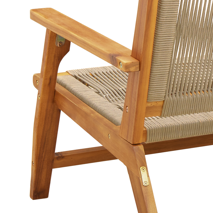 Panchina da Giardino Beige 76x122x73 cm Legno Massello di Acacia