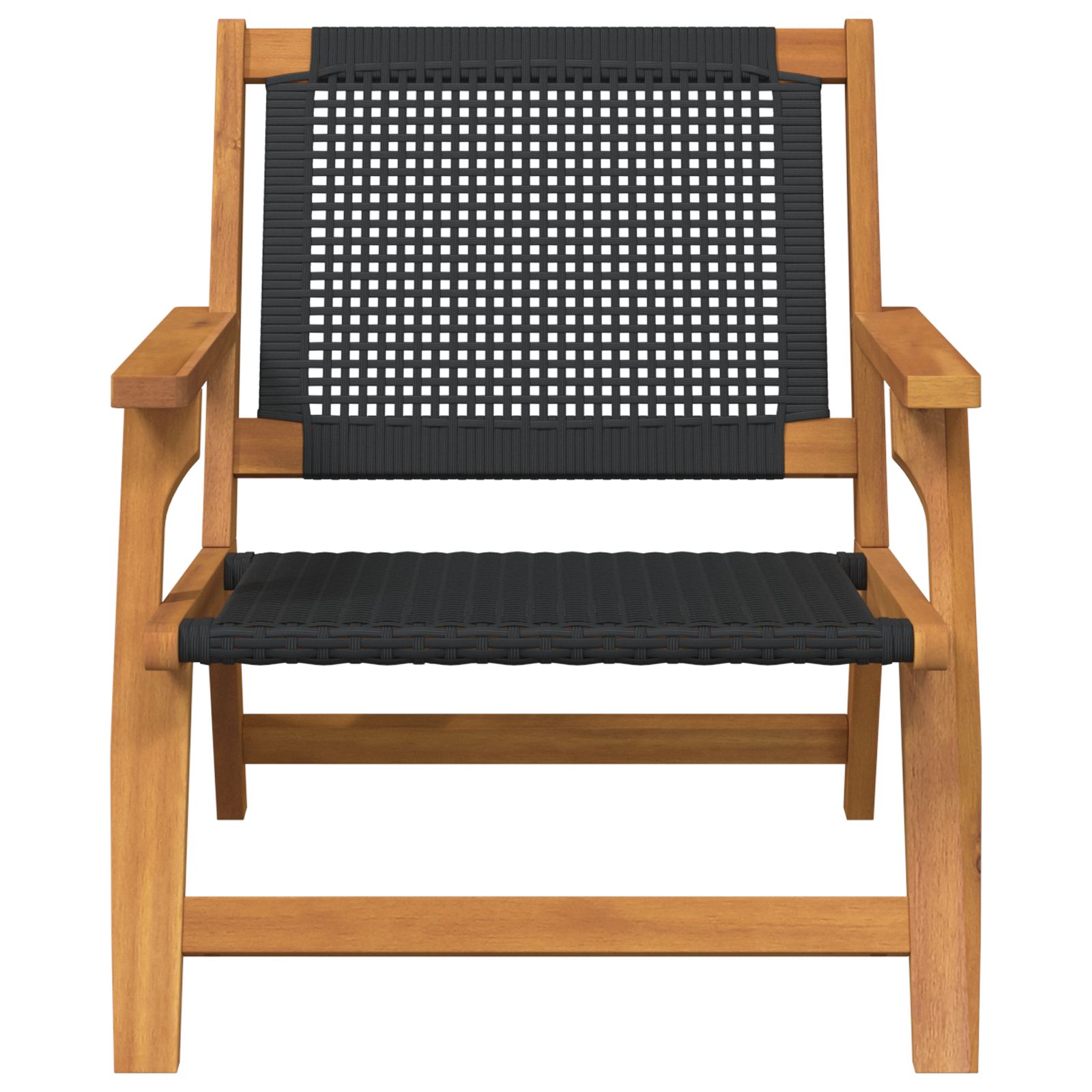 Sedie da Giardino 2 pz Nere 76x67x73.5 cm in Legno Massello di Acacia