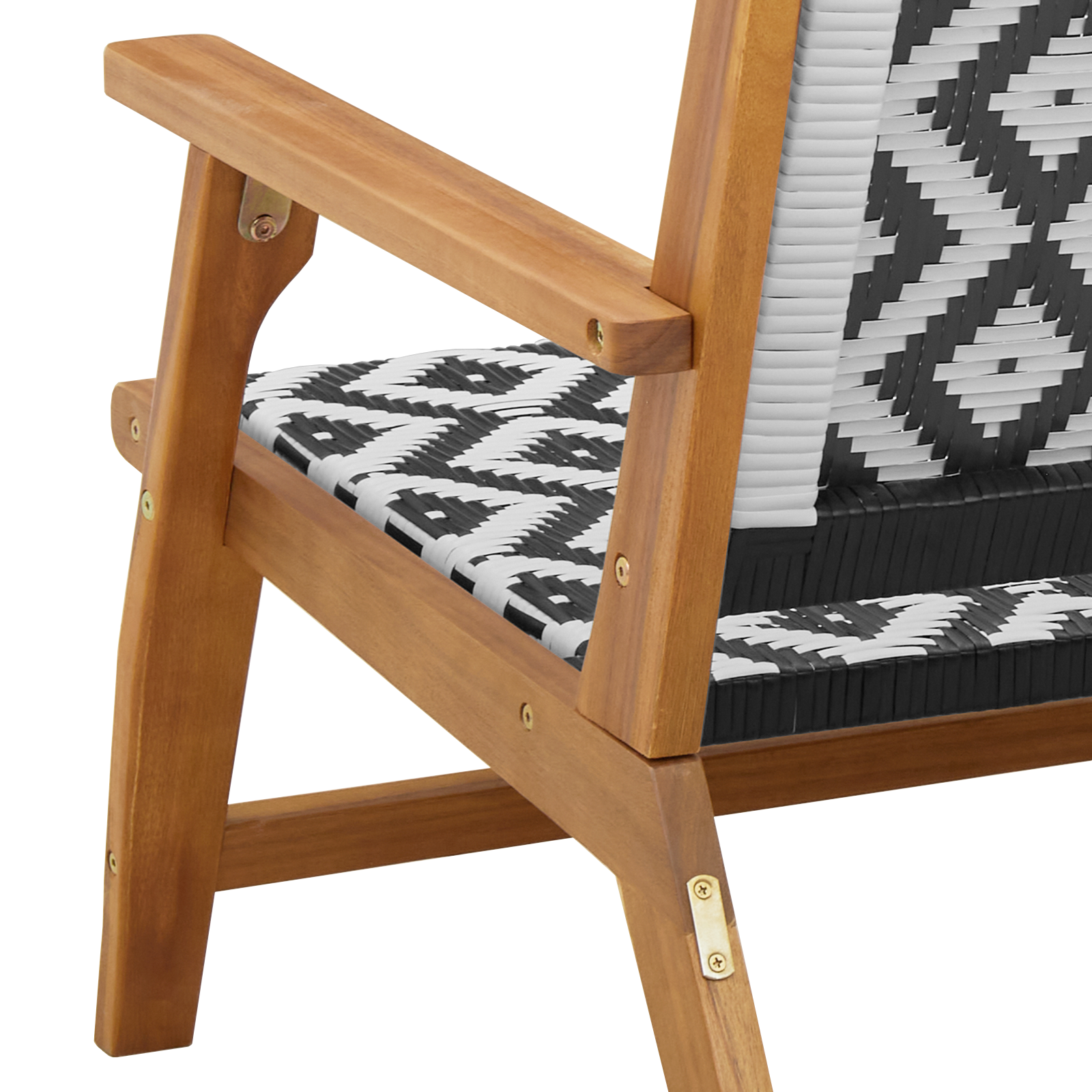 Sedie da Giardino 2 pz Nero e Bianco 76x67x73 cm Legno Massello di Acacia