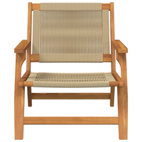 Set di Sedie da Giardino 2 pcs Beige 67x77x73 cm Legno Massello di Acacia