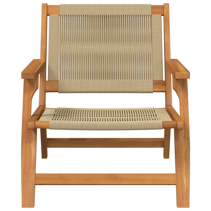 Set di Sedie da Giardino 2 pcs Beige 67x77x73 cm Legno Massello di Acacia
