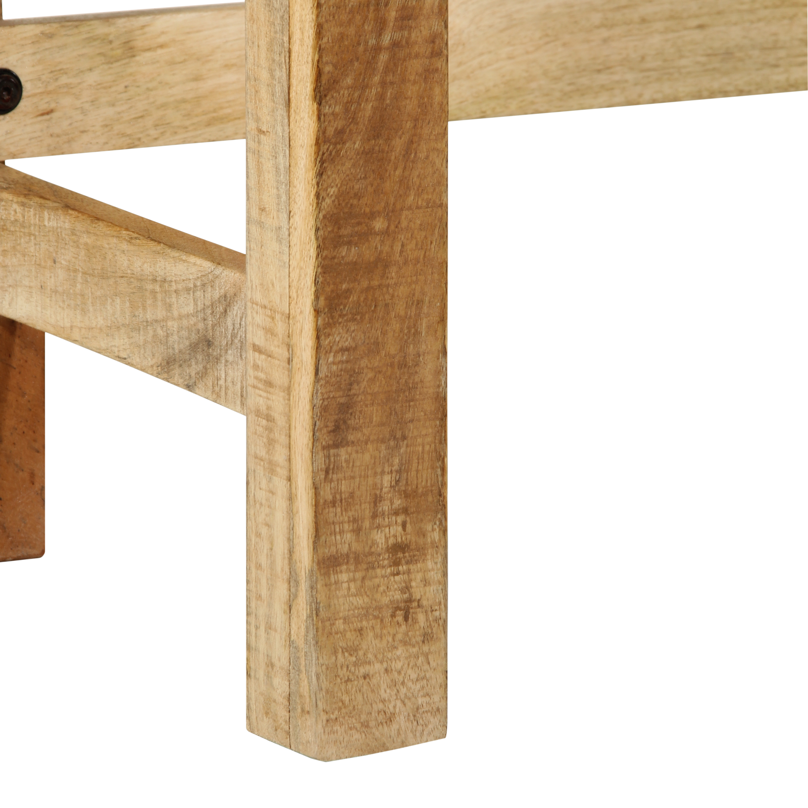 Toeletta con Specchio Legno Massello Mango Grezzo