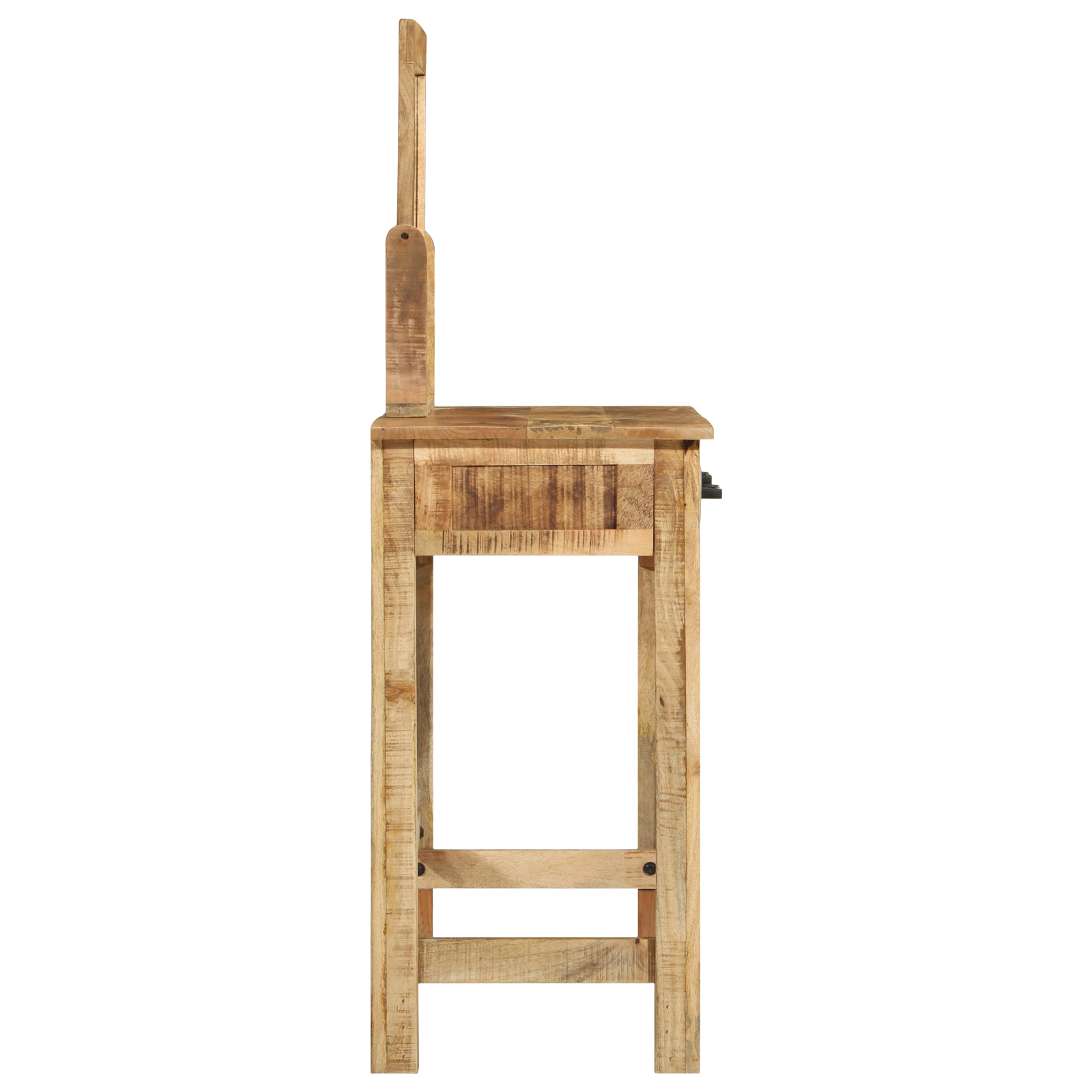 Toeletta con Specchio Legno Massello Mango Grezzo