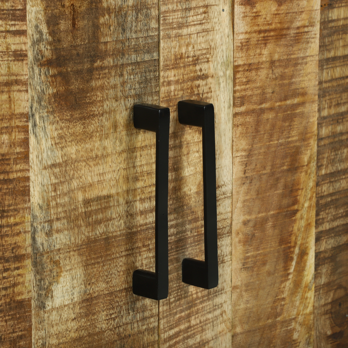 Credenza 70x35x70 cm in legno massello grezzo di mango
