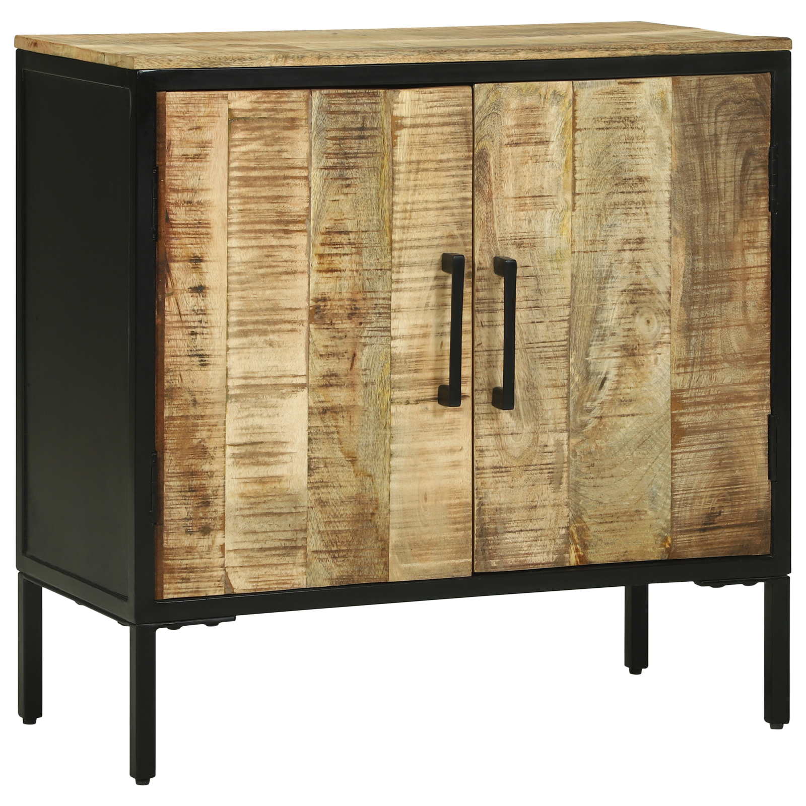 Credenza 70x35x70 cm in legno massello grezzo di mango