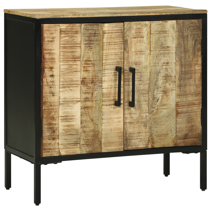 Credenza 70x35x70 cm in legno massello grezzo di mango