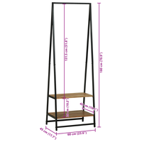 Scaffale per vestiti 60x45x180 cm Legno Massello di Acacia