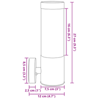 Lampada da parete Outdoor  Acciaio Inossidabile Argento IP44