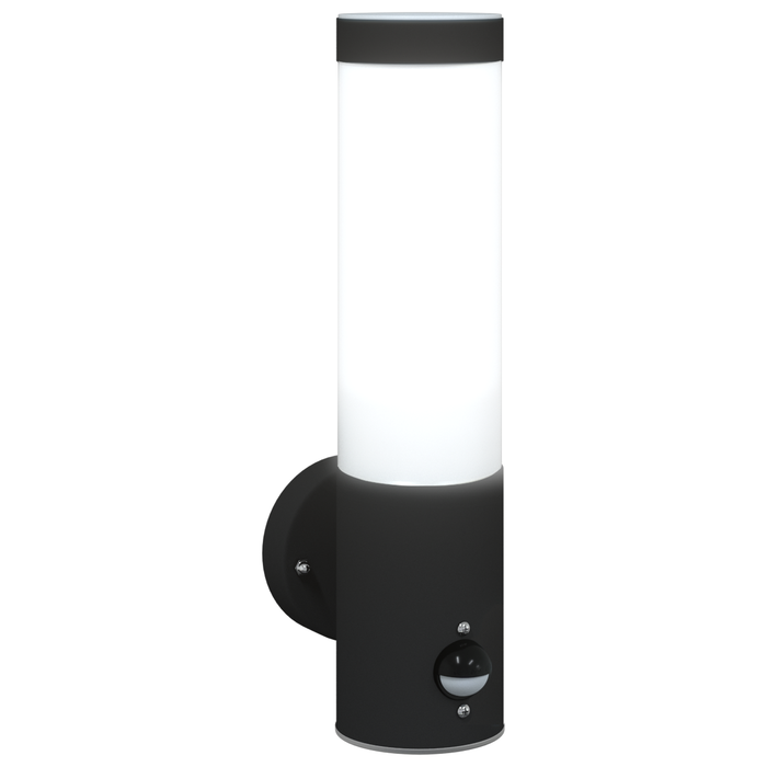 Lampade da esterno  con sensore 2 pezzi Acciaio inossidabile nero IP44