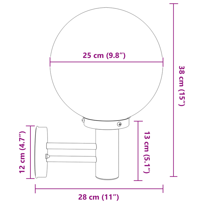 Lampade da parete 2 pezzi Acciaio Inossidabile Argento IP44