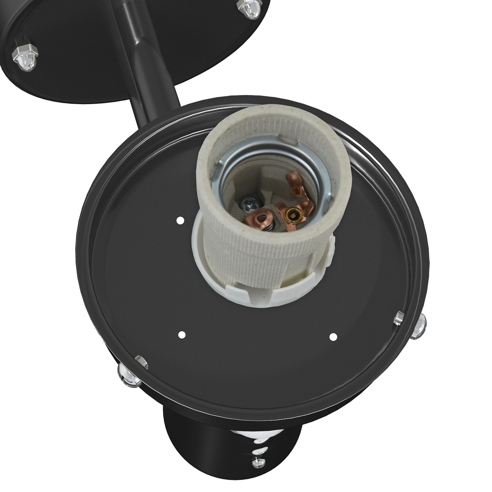 Lampada da Parete Esterno con Sensore Nera Acciaio Inossidabile IP44