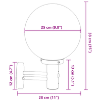 Lampada da Parete Esterno con Sensore Nera Acciaio Inossidabile IP44
