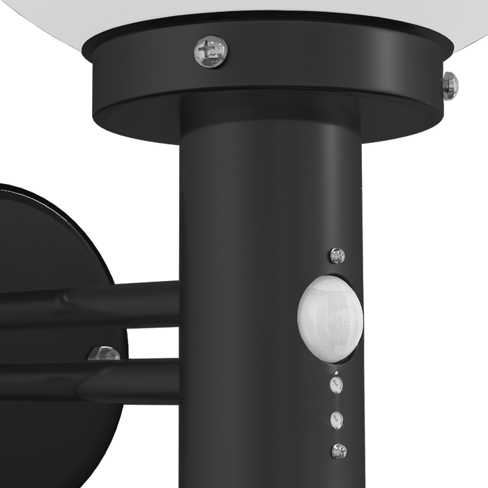 Luci da Parete da Esterno con Sensore 2 pz Acciaio Inossidabile Nero IP44