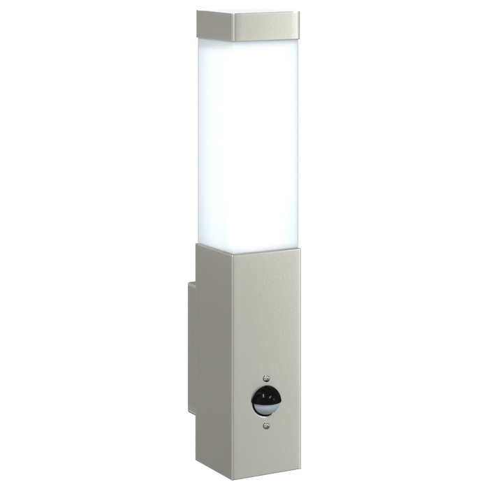 Lampada da parete da esterno con sensore Argento Acciaio inossidabile IP44