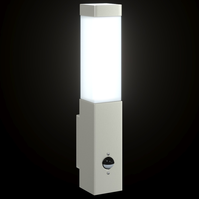 Lampada da parete da esterno con sensore Argento Acciaio inossidabile IP44