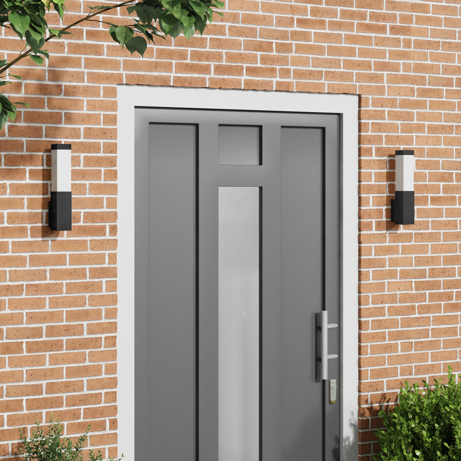 Lampade da Parete Esterno 2 pz Acciaio Inossidabile Nero IP44