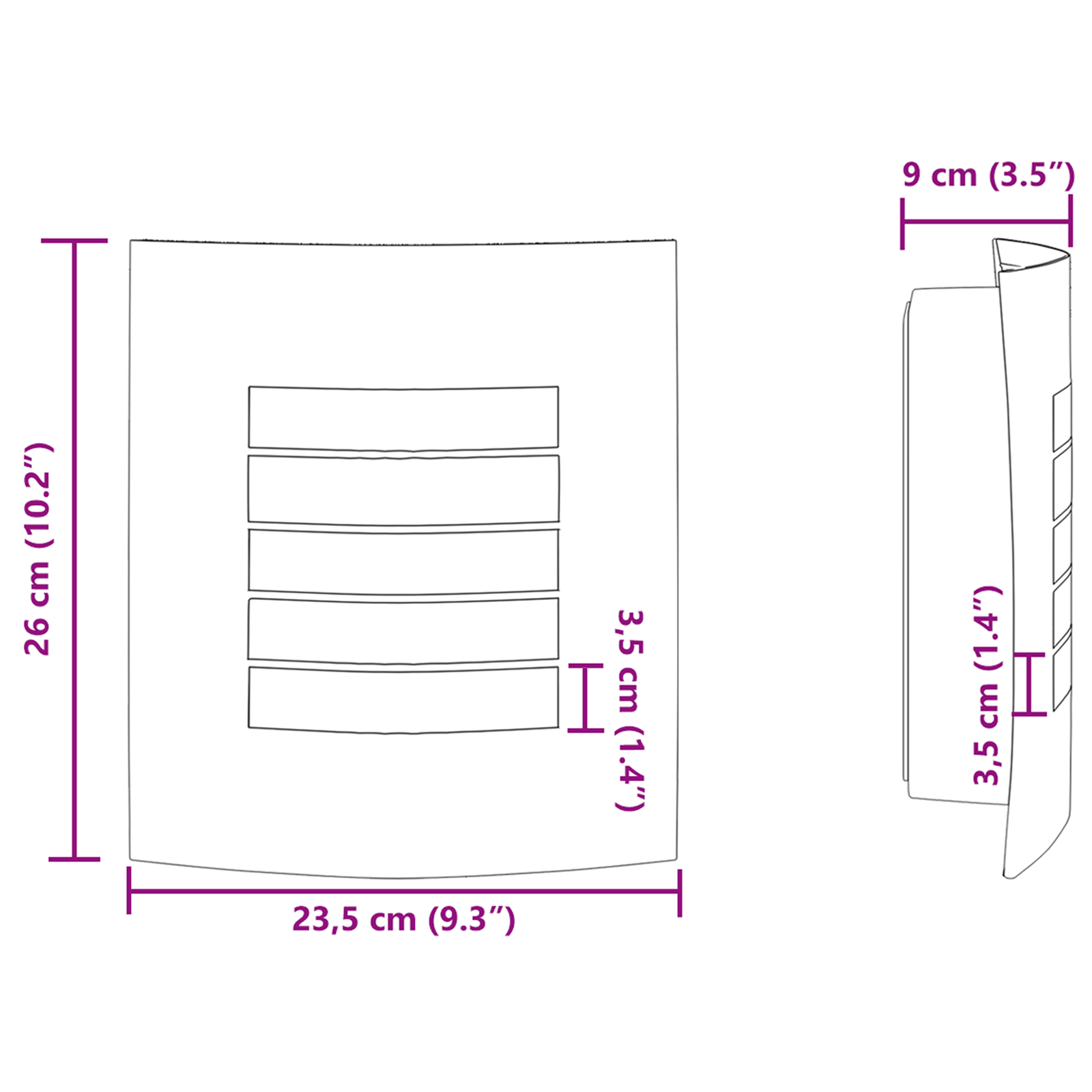 Lampada da Muro Esterno 2 pcs Argento Acciaio Inossidabile IP44