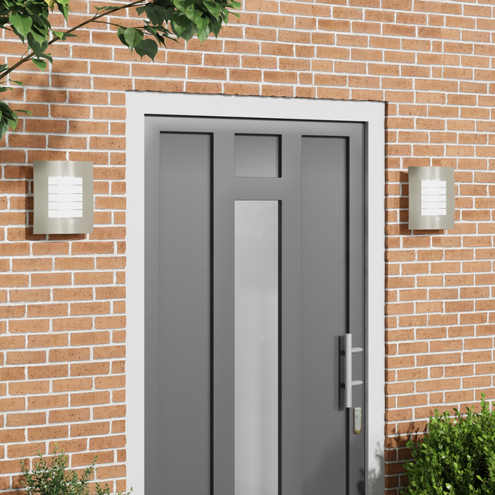 Luci da Parete Esterni 2 pcs Acciaio Inossidabile Argento IP44