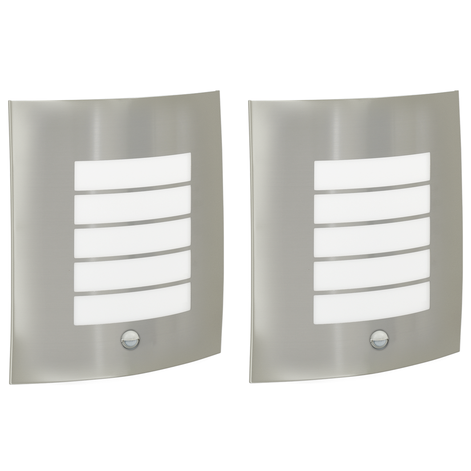 Lampade da parete esterne con sensore 2 pz Acciaio inox Argento IP44