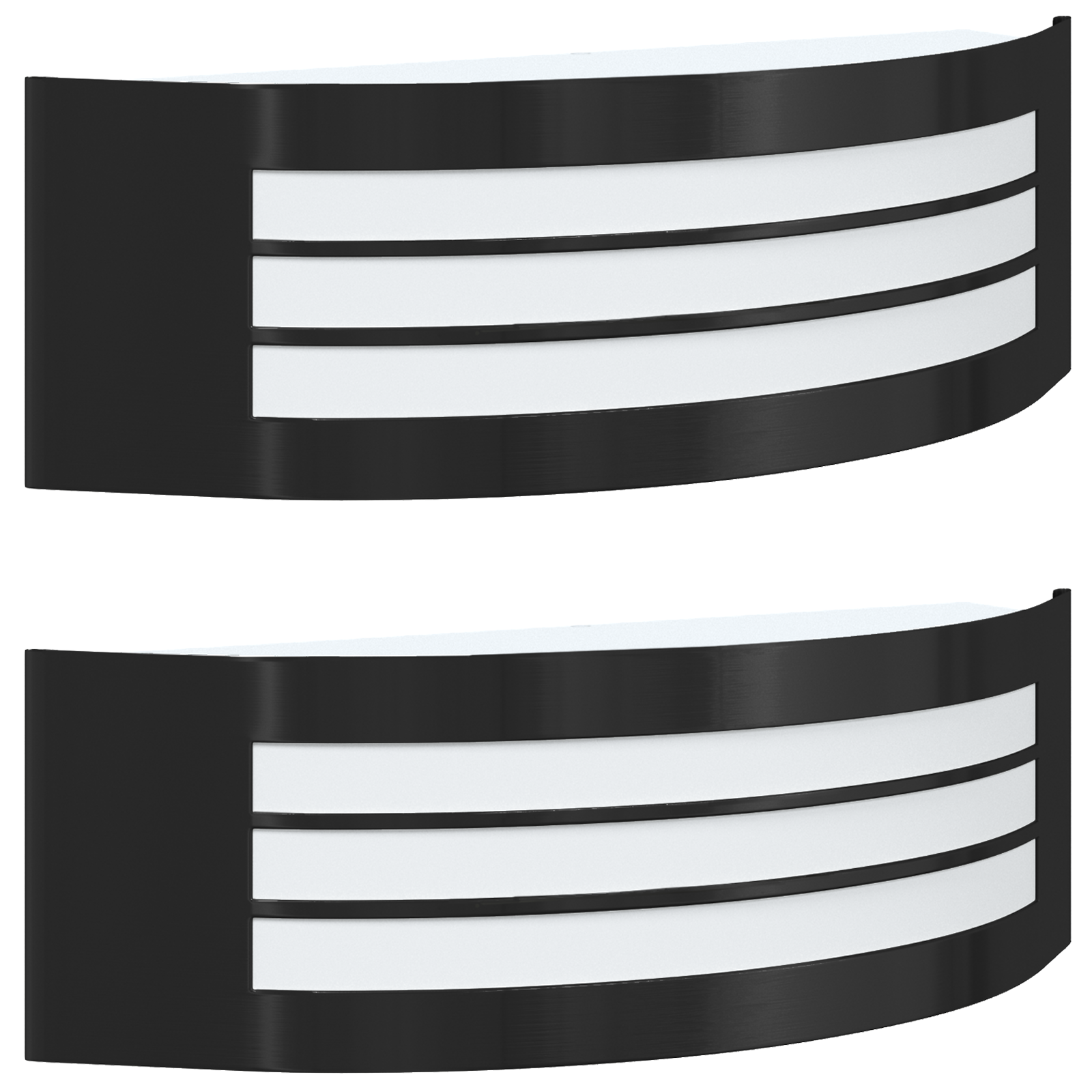 Lampada da Parete Esterna 2 pcs Acciaio Inossidabile Nero IP44