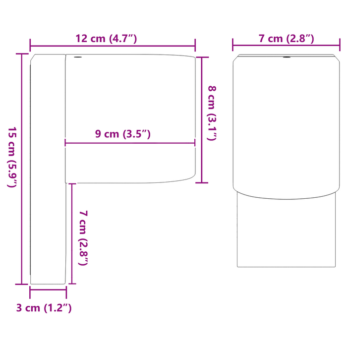 Luci da Parete Esterno Nero Acciaio Inossidabile IP44